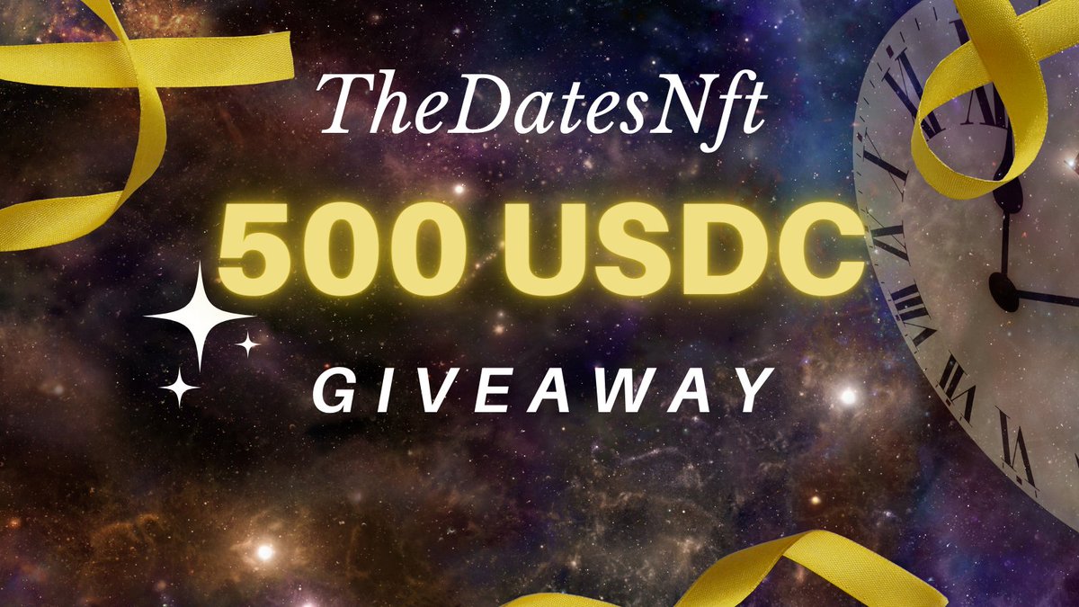 thedatesnft's tweet photo. THEDATESNFT IS LIVE!

We are giving away 5x100 USDC to the lucky.

To enter:
1. FOLLOW @thedatesnft
2. Like &amp; Retweet this post
3. Reply by leaving a comment with the hashtag #thedatesnft + USDC wallet address
4. Tag 3 your friends

#Giveaway closes on November 15th. Good luck! https://t.co/f8xJOyDtJf