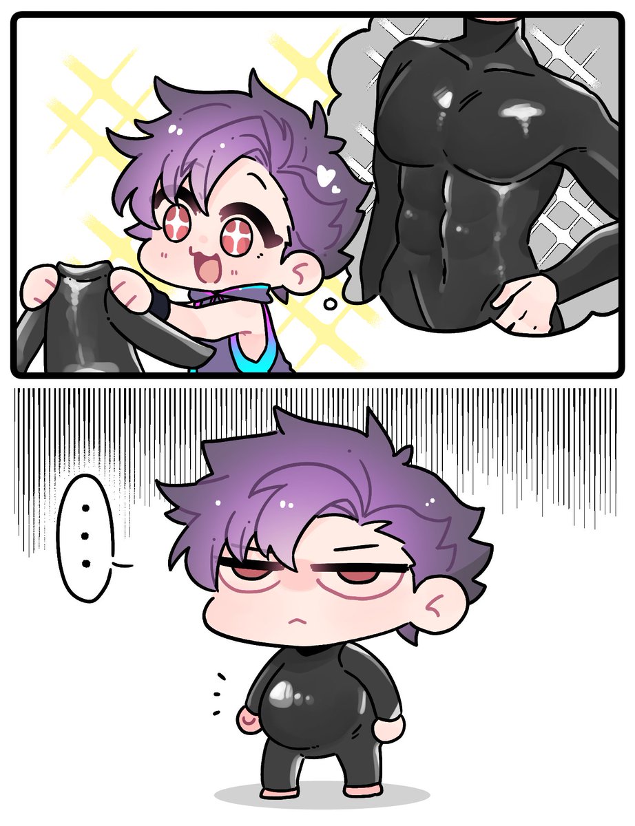 FelixBorealis's tweet photo. Expectations VS Reality
=================
I'm getting my first latex suit tomorrow!! *w*
Although.. I don't have a hot bod like my Live2D.

#FelixBorealisArt
Art by @knsk_mae https://t.co/syffHt9d4E
