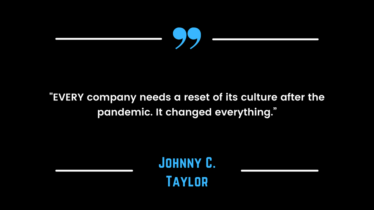 Kaihan's tweet photo. "EVERY company needs a reset of its culture after the pandemic. It changed everything." @JohnnyCTaylorJr on the #Outthinker podcast.
@Fourthoption #HumanResources
Listen: https://t.co/uojp6yJ7PY https://t.co/EOIueInwTy