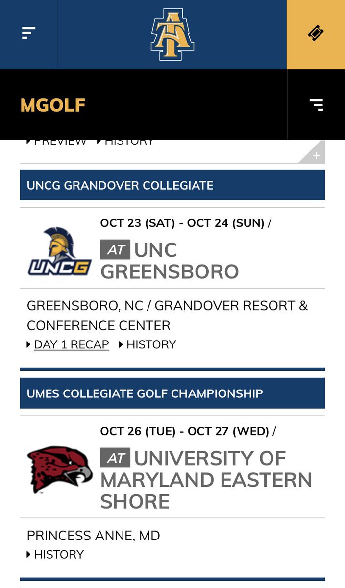 TrayABC11's tweet photo. North Carolina A&Tβs golf team is set to visit #UMES on Tuesday (10/26) and Wednesday (10/27).
2x NBA champion JR Smith will make the trip to the Eastern Shore. He and the Aggies are set to visit Ocean City Golf & Country Club.
#DelmarvaSportsInsider #MEACGolf https://t.co/oWJGLEwaGI