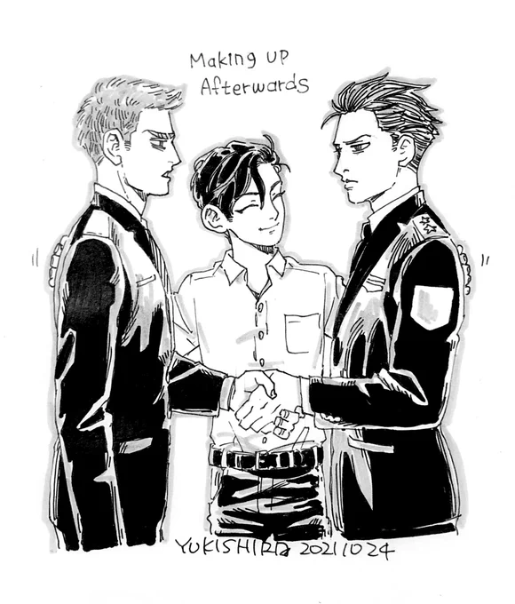 #inktober2021 
#CP三十天挑战赛
#30日CPチャレンジ
#犯罪心理 #刑林

day24
仲直り 