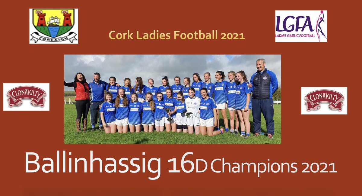 Cork LGFA (@corklgfa) on Twitter photo U16D championship 2021, congrats <a href="/BhassigLGFC/">Ballinhassig LGFC</a> hard luck <a href="/ibanelgfc/">@ibanelgfa</a> proudly sponsored by <a href="/ClonakiltyBP/">Clonakilty Food Co</a> U16D championship 2021, congrats <a href="/BhassigLGFC/">Ballinhassig LGFC</a> hard luck <a href="/ibanelgfc/">@ibanelgfa</a> proudly sponsored by <a href="/ClonakiltyBP/">Clonakilty Food Co</a>