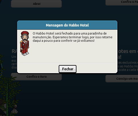 Habbo Hotel entra em manutenção a um pleno domingo e final de semana. O que será que vem ai?
#Habbo <a href="/HabboPTBR/">Habbo PT/BR</a>