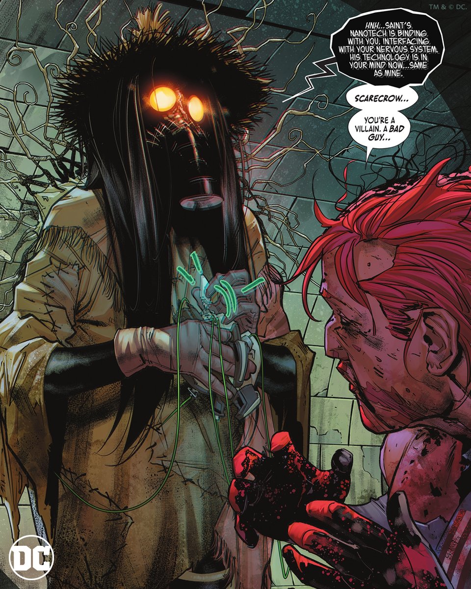 Batman's tweet photo. Scarecrow doesn't even need fear gas to be creepy 😬 What did you think of BATMAN #115? #DCFearState https://t.co/baH8yGWlv1