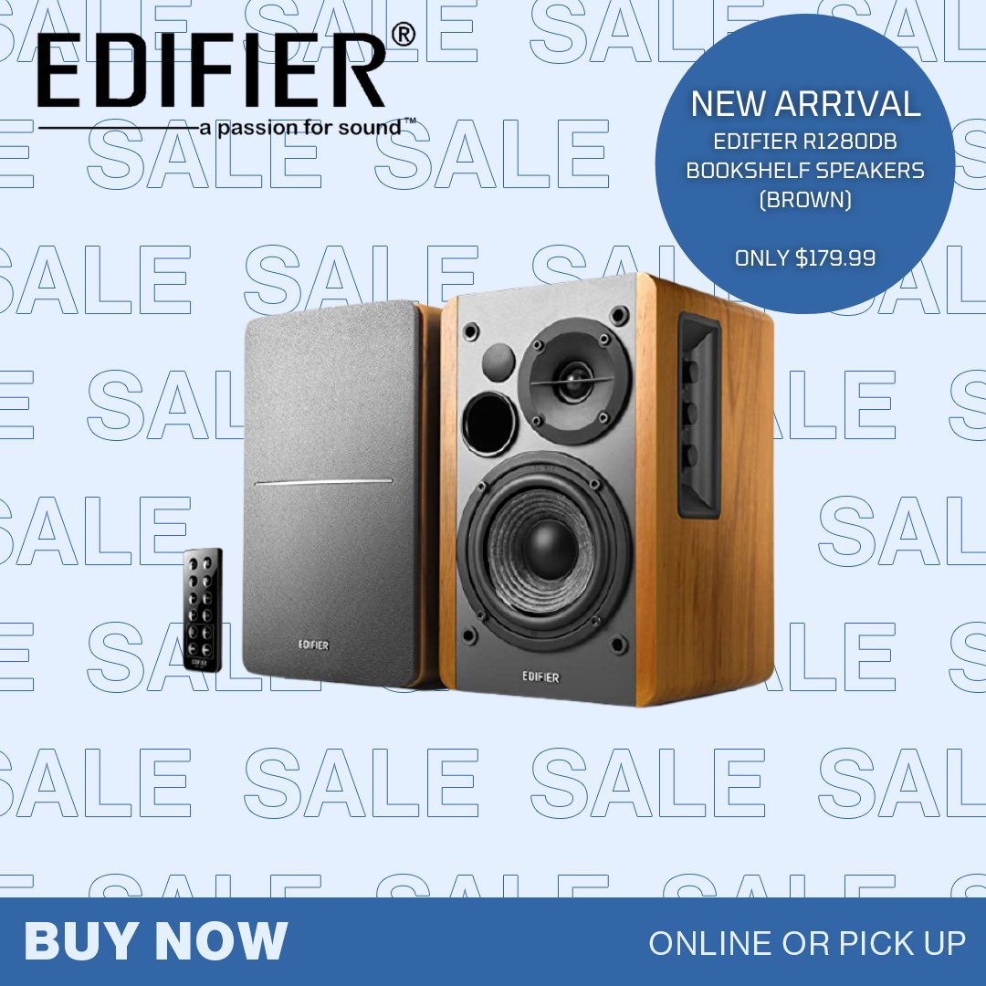 mikescomp's tweet photo. 👻🍬Treat yourself to some "sweet" treats this weekend! Get Edifier Bookshelf Speakers, based on modern technology but offering a classic and sleek look.

https://t.co/iZoMxDCy63

#pcparts #pcmr #pcgaming #edifier #speakers #bluetoothspeakers #homeaudio #audiosetup #soundsetup https://t.co/t1dtO0kgvP
