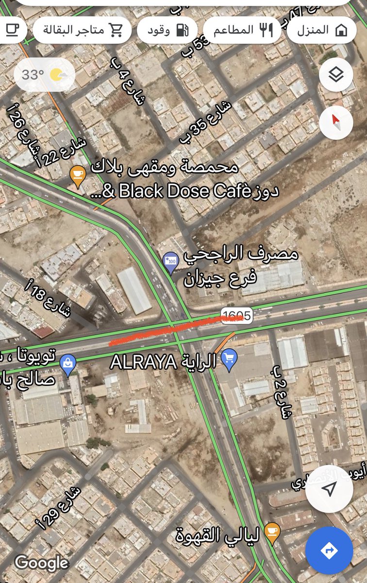 #مشاريع_جازان
تم اليوم اغلاق إشارة تقاطع طريق الامير سلطان مع طريق الملك عبدالعزير وسيكون المرور اجباري بإتجاه شرق غرب وذلك بهدف تحرير طريق الملك عبدالعزيز من الإشارات المرورية.