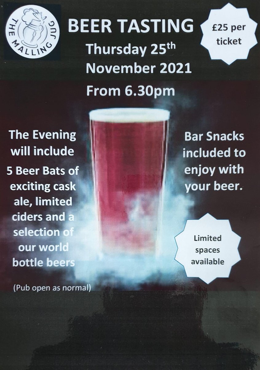 #beertasting evening <a href="/TheMallingJug/">The Malling Jug</a> 25 Nov