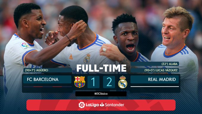 Barcelona 1 2 Real Madrid El Clasico Goals And Highlights Laliga 21 22 Marca