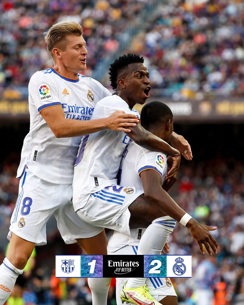 Real Madrid C.F. (@realmadrid) on Twitter photo 🏁 FP: <a href="/FCBarcelona_es/">FC Barcelona</a> 1-2 <a href="/realmadrid/">Real Madrid C.F.</a>
⚽ Agüero 90'+7'; <a href="/David_Alaba/">David Alaba</a> 32', <a href="/Lucasvazquez91/">Lucas Vázquez</a> 90'+4'
#ElClásico | #Emirates 🏁 FP: <a href="/FCBarcelona_es/">FC Barcelona</a> 1-2 <a href="/realmadrid/">Real Madrid C.F.</a>
⚽ Agüero 90'+7'; <a href="/David_Alaba/">David Alaba</a> 32', <a href="/Lucasvazquez91/">Lucas Vázquez</a> 90'+4'
#ElClásico | #Emirates