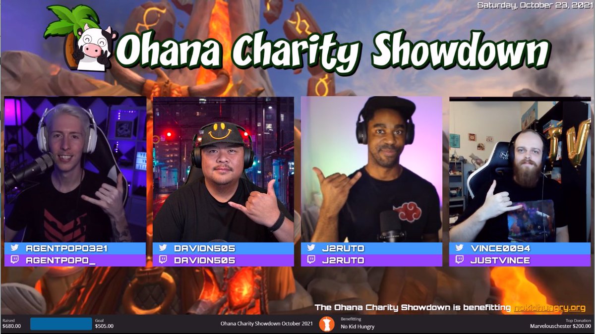 davion505's tweet photo. Aloha Ohana🌴! Yesterday's showdown finals were a BLAST! To date the Ohana Showdowns has raised nearly $3⃣0⃣0⃣0⃣ benefitting @nokidhungry! Thank you to the players for the games, the casters for their commentary, &amp; everyone who helped put this together! 

MAHALO &amp; MUCH LOVE! 🤙💜 https://t.co/MucXDJCLdj