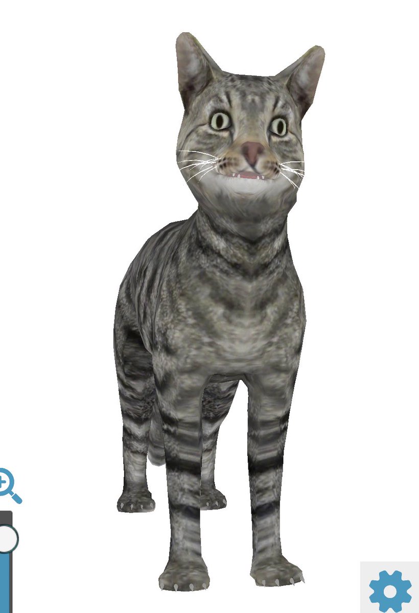 ZiziFothSi's tweet photo. Me: I draw a lot of cats, I should download a 3D pose tool for them like the one I use for when I’m drawing humans, so I can get a reference with precisely the right angle and lighting

The cat from the animal pose app I just downloaded: https://t.co/NxaqjDnQDS
