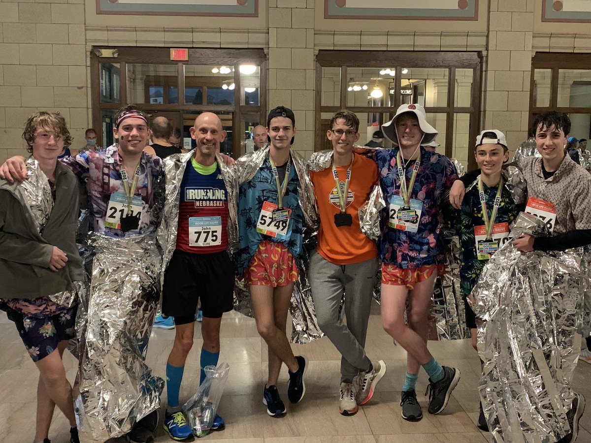 Chris_Sorensen_'s tweet photo. Despite the rain soaked and lightning impacted Lincoln #halfsy, great to see all the smiles on these past and present @MMB_XC runners along with Coach Gathje this morning. https://t.co/Q4NQW0I2K0