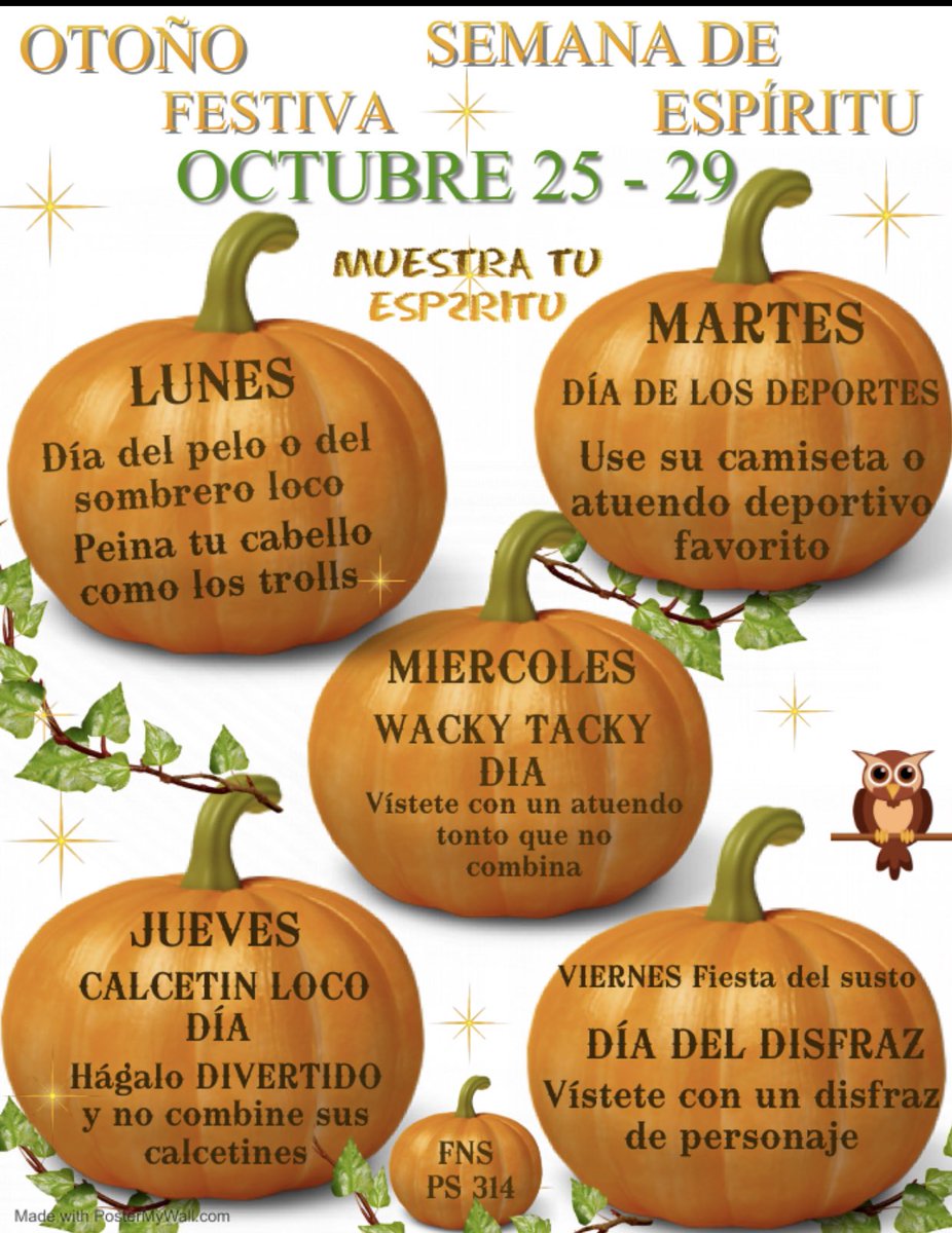 Spirit Week October 25-29, 2021