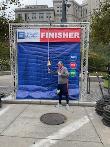 Steve_Knab's tweet photo. We did it @CaitNow @RyanNowlin @bnowlin What started as joining Caitlin on her long runs turned into the longest of all! #ClevelandHalf #LearningToRunAgain #HugeRunner https://t.co/4WXiWVrEq7