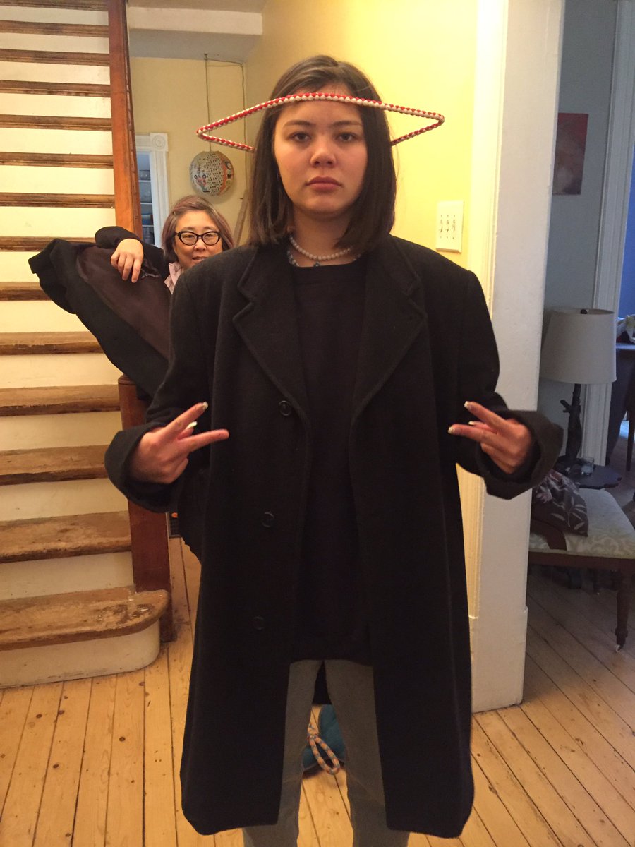 This Halloween Mika is thinking of going as a hanger-head shark