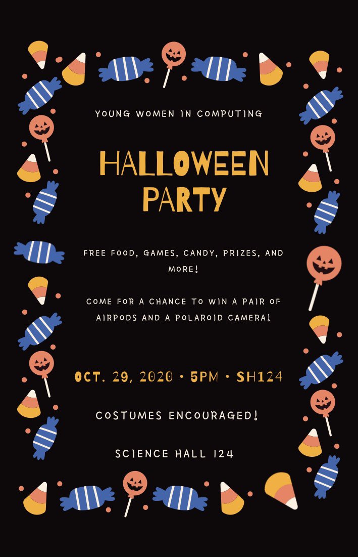 Computer science college students, come join us on Friday for our Halloween party!!!