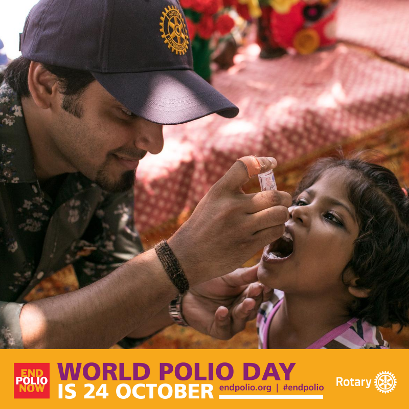 #WorldPolioDay is 24 October! Donations to #endpolio help <a href="/Rotary/">Rotary International</a> and its partners reach every child with the polio vaccine to protect them from the paralyzing disease. Donate now: endpol.io/give