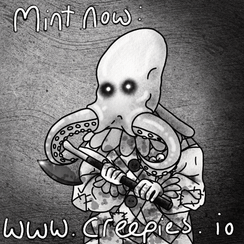 You have all been so patient and the Creepies are pleased. The time is nigh. Soon all will be revealed. To celebrate, one lucky mortal may join the Horde:

💀 Follow @Creepiesnft 
💀Tag 3 Friends
💀Like + RT

Join discord.gg/creepies

#nft #nftdrop #NFTCommunity #NFTGiveaway