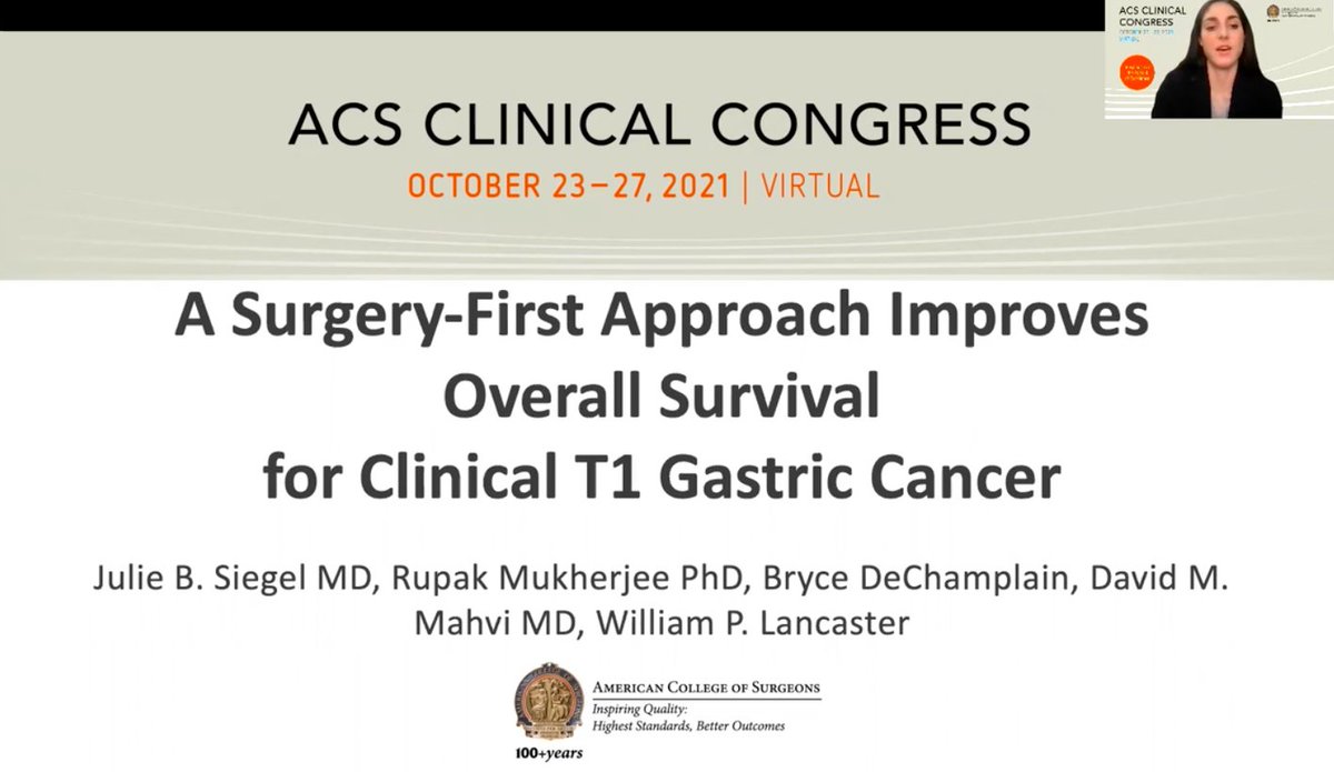 MUSCGenSurg's tweet photo. More from #ACSCC21 - Dr. Siegel, PGY-3, presenting basic science work on triple negative breast cancer as well as a retrospective study on gastric cancer! #MUSCresearch https://t.co/5Ke5b4Nez1