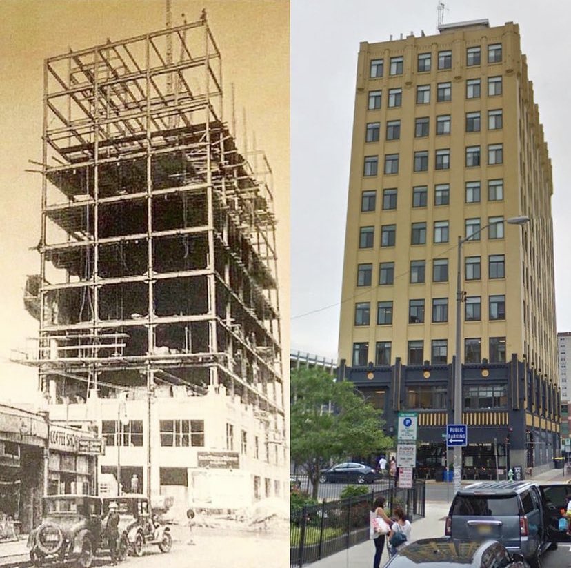 VintageNJ1's tweet photo. Asbury Park, NJ- The electric company building under construction in 1926 and what is looks like today.
#asburypark #newjersey #jerseyshore #thenandnow https://t.co/ytFNg0N0mS