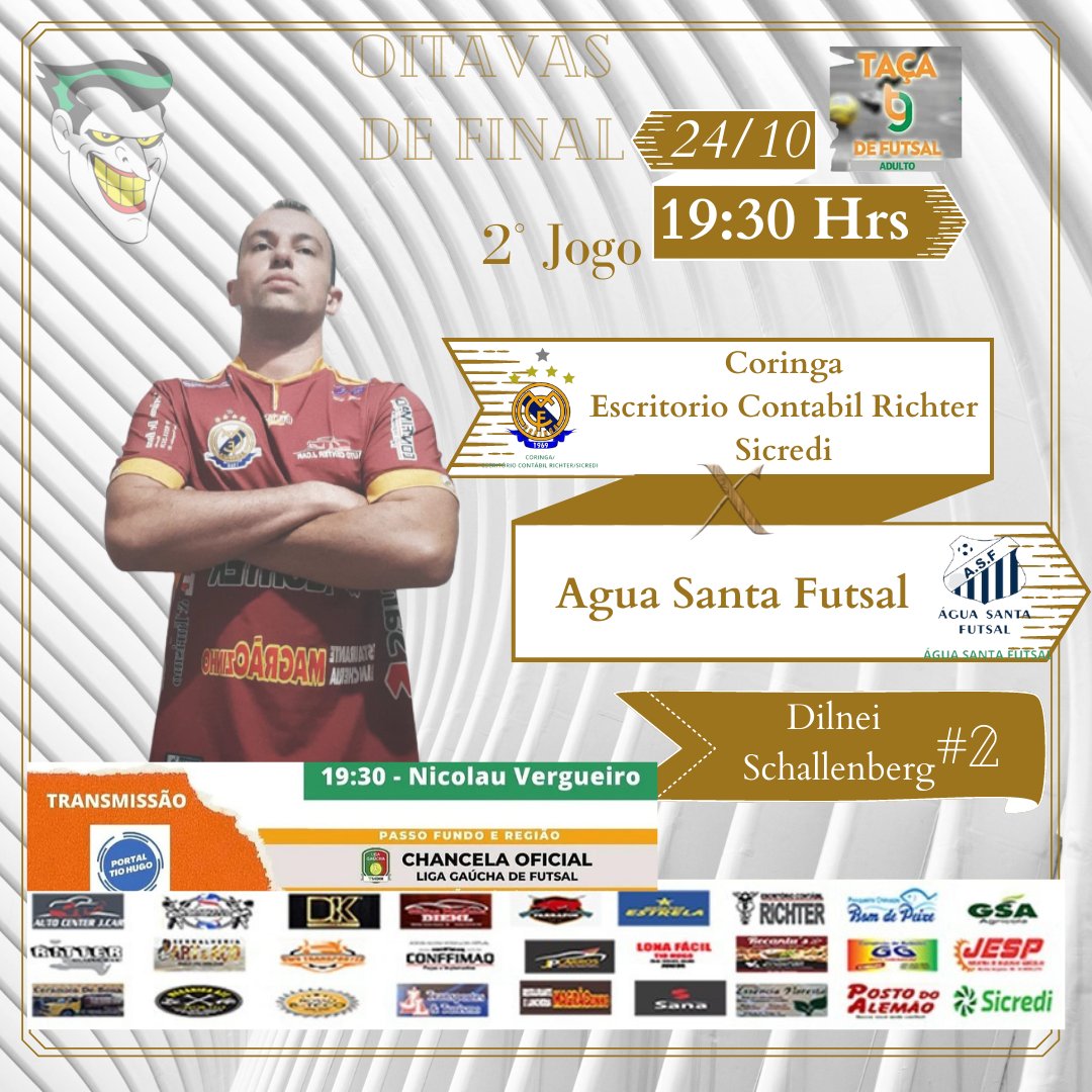 schdilneize's tweet photo. Bora Laranja mecânica #ACBF #FUTSALnoSPORTV
Logo mais a noite CORINGA X AGUA SANTA ao vivo no Facebook 
Oitavas de final Taça TG RS  #02 #Coringa/MDV https://t.co/Nh0rT0sawH