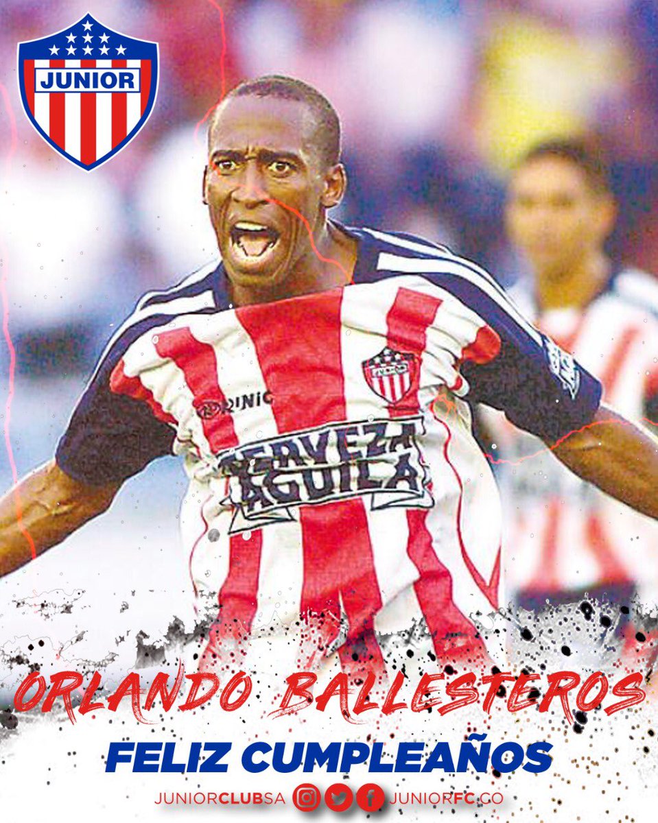 JuniorClubSA's tweet photo. 🎂| #CumpleTiburón | Histórico goleador ‘Tiburón’, Orlando Ballesteros. Hoy compartimos contigo este día especial. 

¡Felicitaciones, ‘Fantasma’! 

#VamosJunior🔴⚪🔵 https://t.co/9KfFyIhLM8