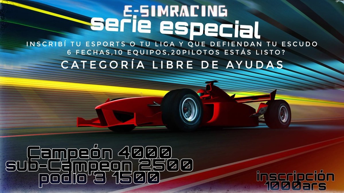 e_simracing's tweet photo. Bueno amigos de el #simracing #formula1 #gamers

Después de formar 4 categorías de #F1codemasters en PS4 y PS5

Y Nuestra primer categoría de #GranTurismoSPORT 

Lanzamos un nuevo torneo #eSports!!

Inscripción abierta para ligas y equipos de #formula1ps4 https://t.co/PUGEcUvPdq