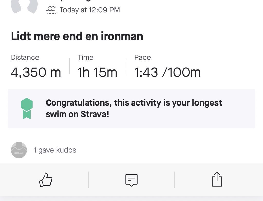RunLyngby's tweet photo. Today was a good day. Did not know what I wanted this morning, so it turned into a 4.3 km swim followed by a race. It was a little over 8 km! Looking forward to tomorrow early swimming 05:45 am ... #swim #swimming #swimchat #swimmingchat #run #running #runchat #runningchat https://t.co/V6BaC4bj3D