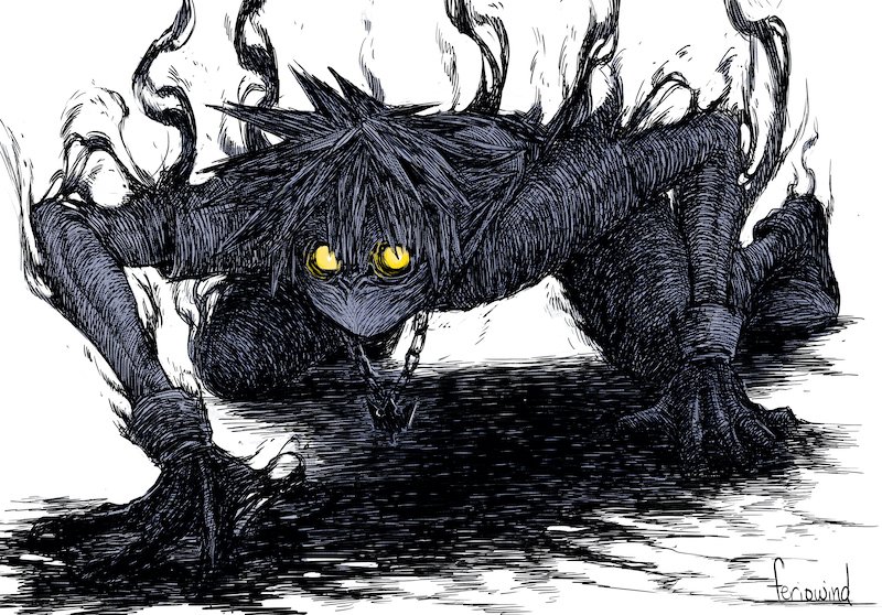 feriowind's tweet photo. anti-form sora.... always my favorite form in the series haha, liked to imagine him being much more monstrous/inhuman https://t.co/m3zke4LfVo