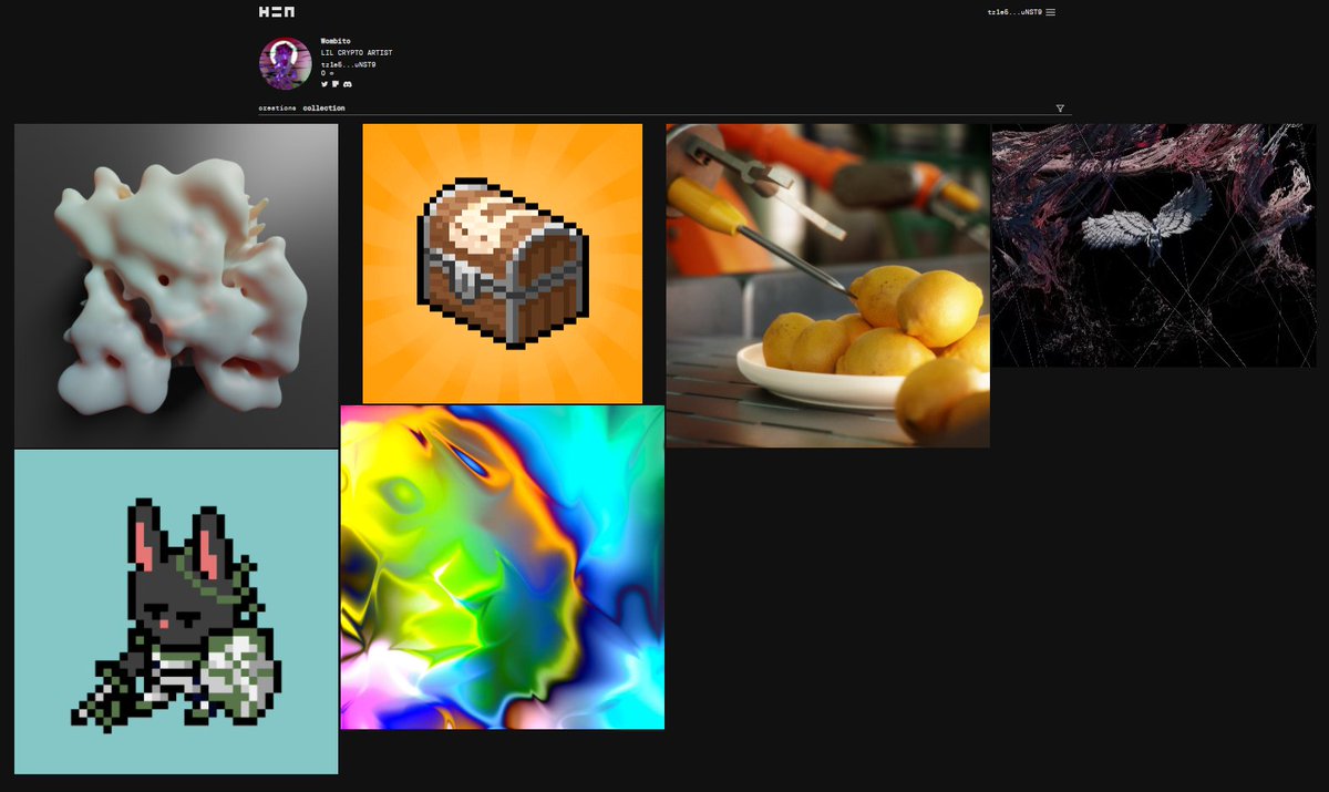 ๐๐๐๐ (@woombito) on Twitter photo My <a href="/hicetnunc2000/">hicetnunc2000</a> collection is growing!
Drop your unsold #NFT and shill it fastโก๏ธ
#hicetnunc My <a href="/hicetnunc2000/">hicetnunc2000</a> collection is growing!
Drop your unsold #NFT and shill it fastโก๏ธ
#hicetnunc