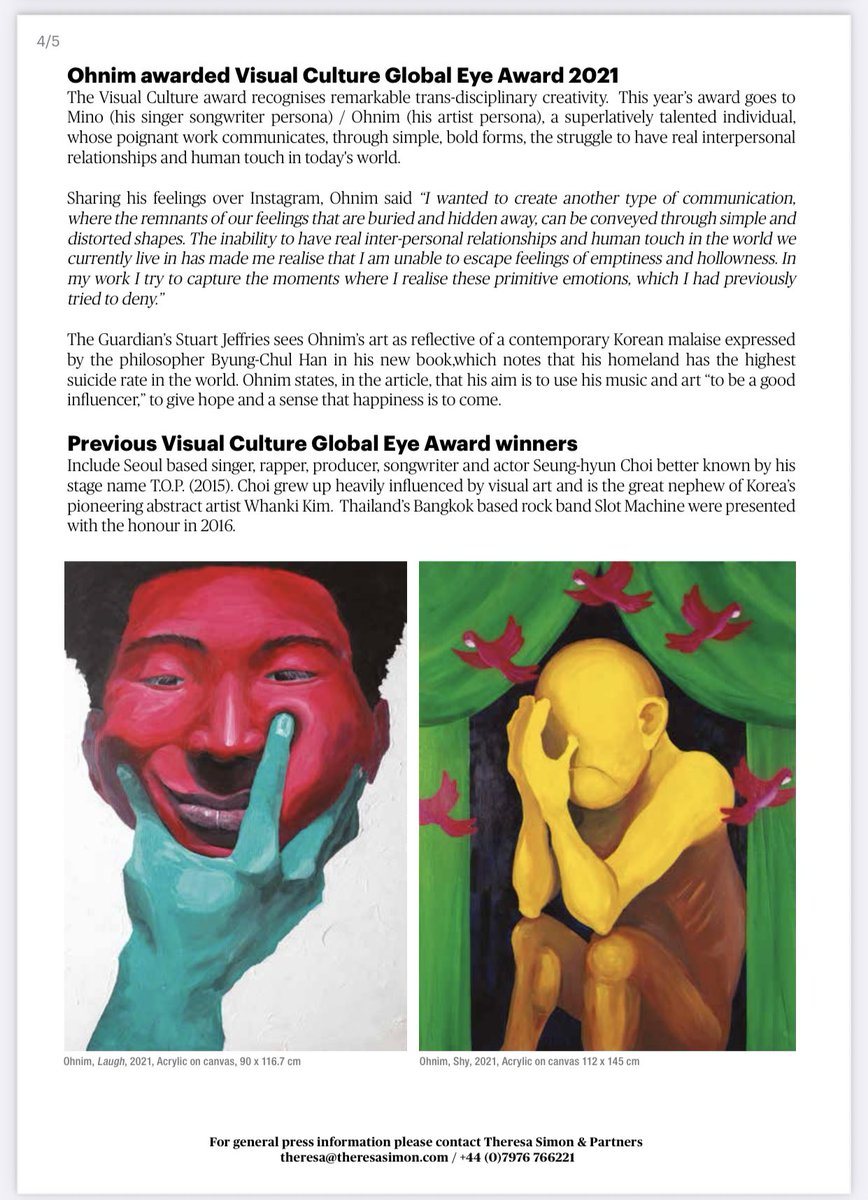 Mukximum's tweet photo. StART+ Press Release

Ohnim awarded Visual Culture Global Eye Award 2021

https://t.co/1KRMyaYM6P https://t.co/EoAUaJfrTr
