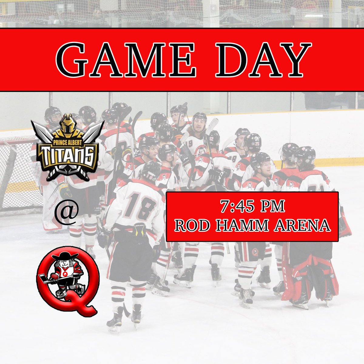 PJHLQuakers's tweet image. IT’S GAME DAY🚨

⏰Tonight, 7:45PM
📍Rod Hamm Arena
vs PA Titans

#QUAKERSHOCKEY