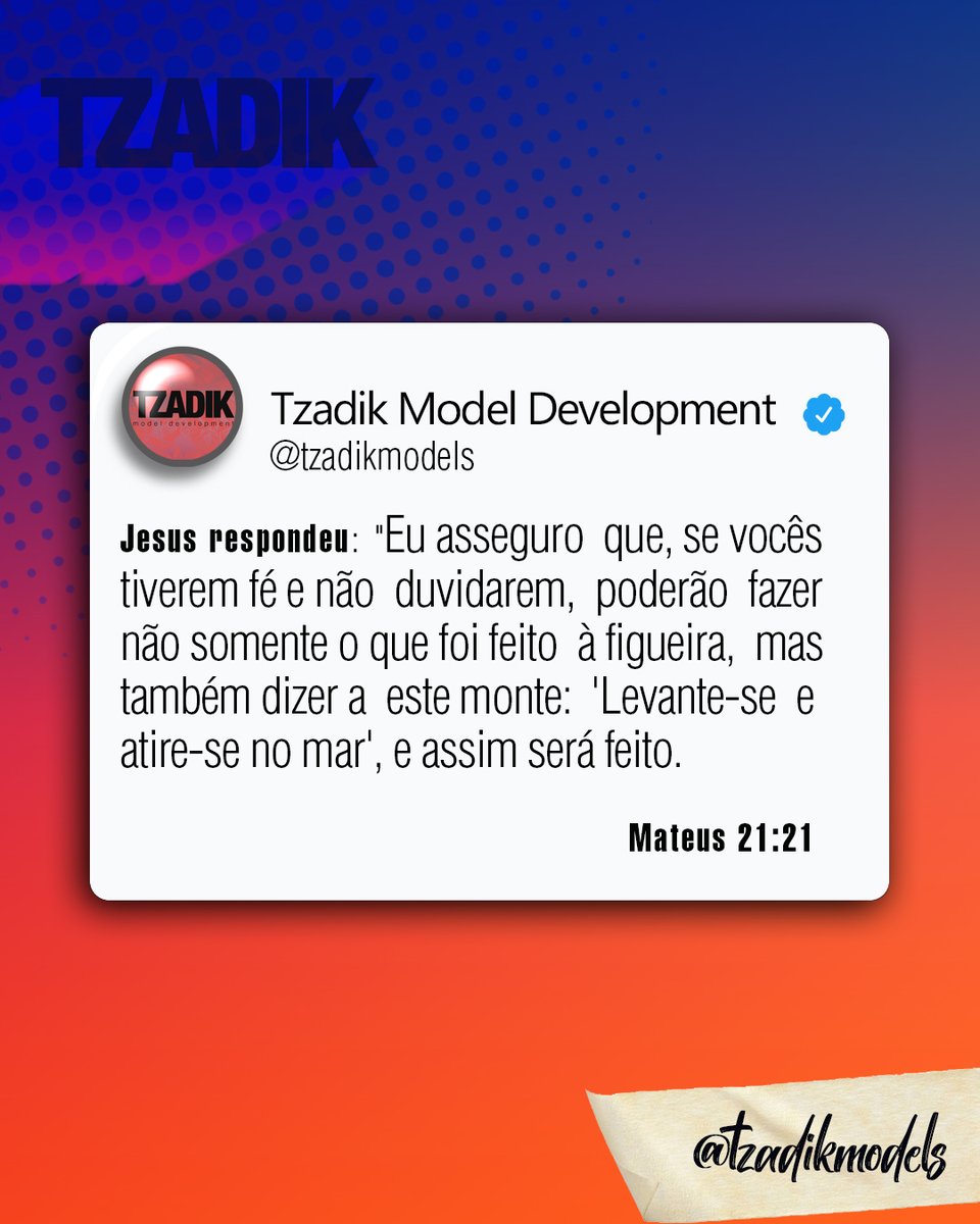 tzadikmodels's tweet image. TU ACREDITA NO TEU POTENCIAL OU SOMENTE QUER QUE OS OUTROS ACREDITEM?

Em Mateus 21:21 YHWSHA nos ensina a termos fé e acreditarmos em nós mesmos.

#modelosdeunhas #modeloskids #modelosplussize #agenciademodelos