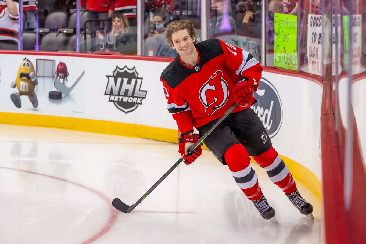 DawsonMercer14's tweet photo. Dream became a reality! Thanks to everyone who helped me get here! @NJDevils https://t.co/I7Ms9UTLVZ