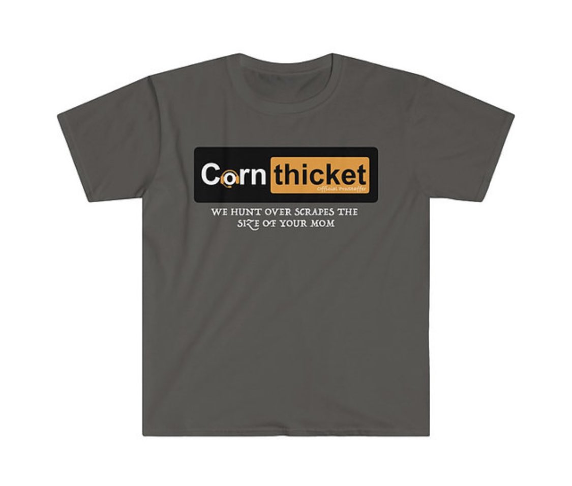 CornThicket's tweet photo. 🚨CornThicket swag is now available🚨

Perfect for literally any occasion from weddings to funerals to rumspringas and executions. Men’s shirts, women’s shirts, hats, hoodies and more are available 🔥

Get yours NOW:  https://t.co/lw2oXGk93x https://t.co/LrmrkLvji5