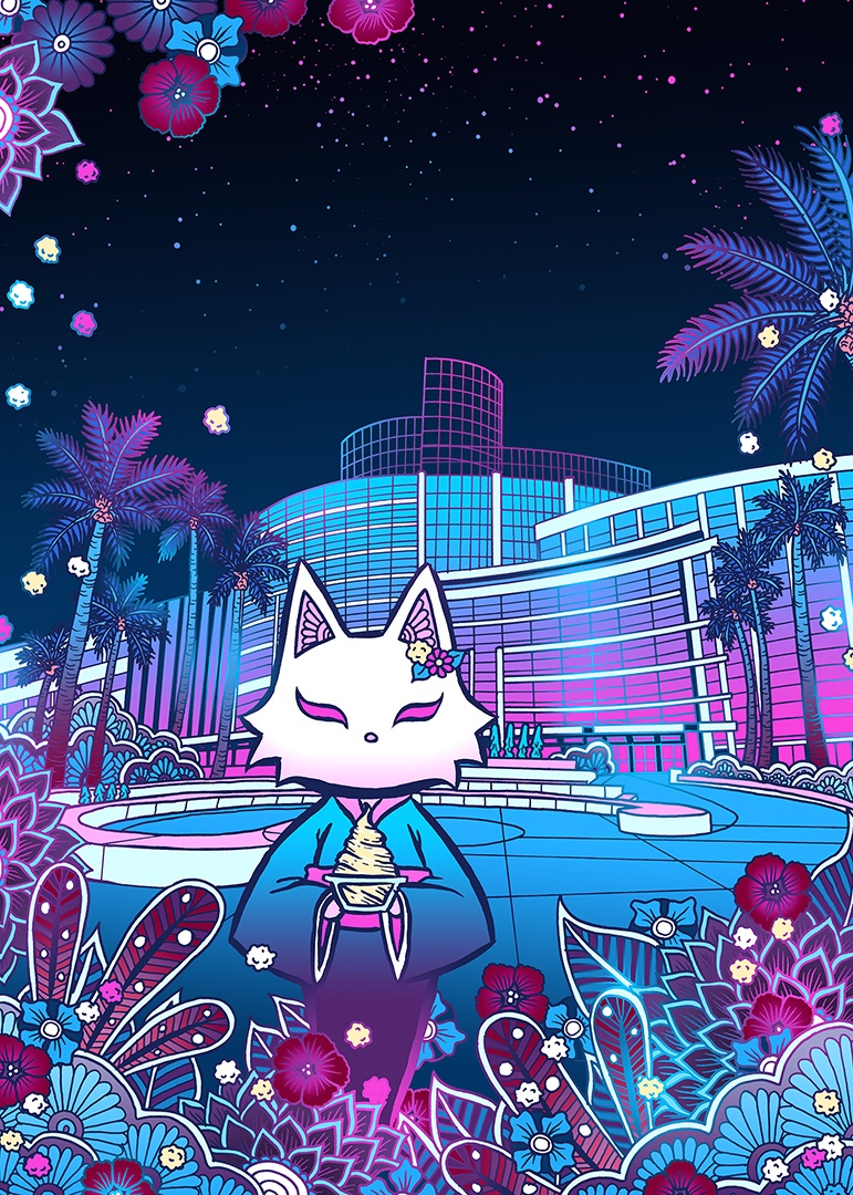 valorandvellum's tweet photo. I finished coloring the "Soonay Loves Anaheim" piece! The daytime version is the open edition which will first be released at @DesignerCon. The nighttime version will be the limited edition #DCon21 #DesignerCon21 #DCon2021 exclusive art print. Which is your favorite? https://t.co/f8haAMWfN4