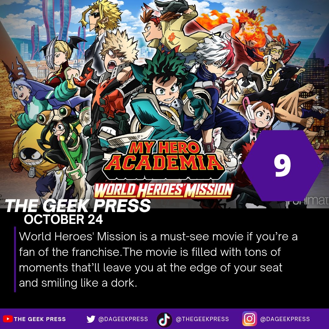 Be sure to check out My Hero Academia World Heroes' Mission October 29 when it comes out! Click the link in our bio for the full review. <a href="/MHAOfficial/">My Hero Academia</a> <a href="/Funimation/">Funimation</a>

#MyHeroAcademia #myheroacademiaworldheroesmission #DEKU #IZUKUMIDORIYA  #JustinBriner #CliffordChapin #KACCHAN
