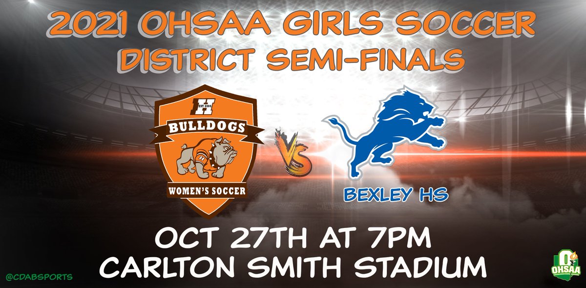 Heath HS Girls Soccer (@heathhsgirlsso1) on Twitter photo 🚨⚽️District Semi-Finals - D2 Central⚽️🚨
🆚(3)Bexley HS (<a href="/BHSGirlsSocce10/">BHSGirlsSoccer</a>)
🏟️Carlton Smith Stadium
⏰6:00pm
🎟️PreSale: ohsaa.org/tickets
<a href="/HEATHHS_AD/">Heath Bulldogs AD</a> <a href="/_HHSDOGPOUND/">Big dogs</a> <a href="/heathhsbulldogs/">Heath High School</a> <a href="/CDABSoccerTourn/">OHSAA Central District Soccer Tournament</a> @OHSoccerCentral 🚨⚽️District Semi-Finals - D2 Central⚽️🚨
🆚(3)Bexley HS (<a href="/BHSGirlsSocce10/">BHSGirlsSoccer</a>)
🏟️Carlton Smith Stadium
⏰6:00pm
🎟️PreSale: ohsaa.org/tickets
<a href="/HEATHHS_AD/">Heath Bulldogs AD</a> <a href="/_HHSDOGPOUND/">Big dogs</a> <a href="/heathhsbulldogs/">Heath High School</a> <a href="/CDABSoccerTourn/">OHSAA Central District Soccer Tournament</a> @OHSoccerCentral