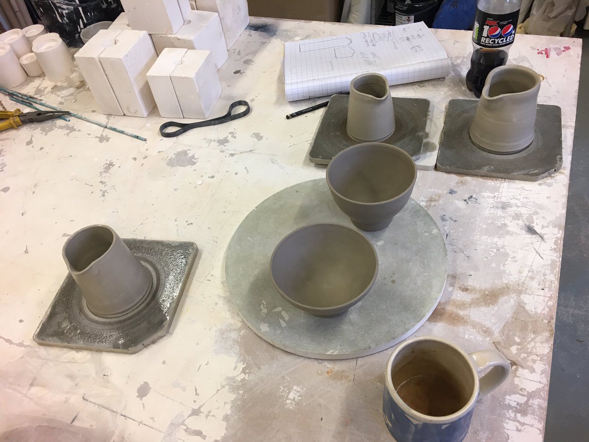 kerry_truman's tweet image. session #3 with the excellent @mrpspots and the fun was immense..!? I had chance to turn a couple of bowls that l threw the last time I was there.. alongside having a go at making a couple of small milk jugs for the girls.. good times.. #potteryfun #wellbeing #sundayvibes