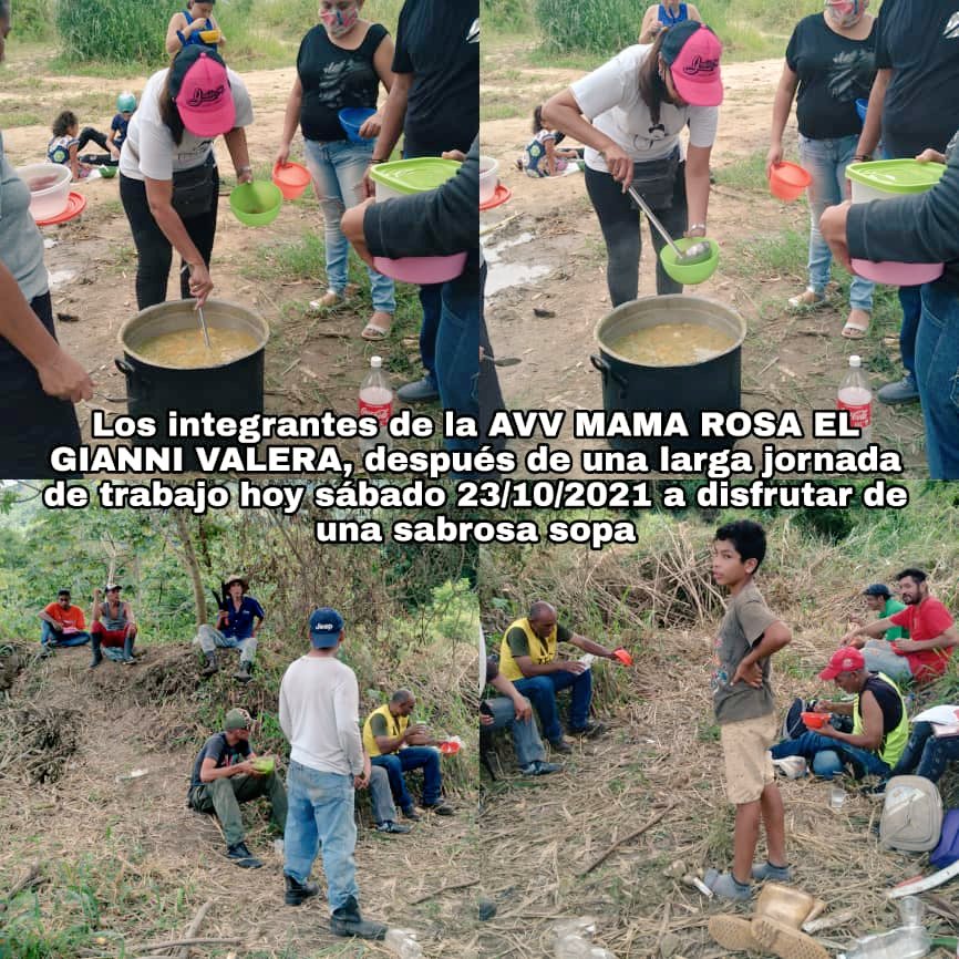 Así mismo, complementamos la exitosa Jornada de desmalezamiento del terreno con un delicioso Sancocho demostrando así que #JuntosLoLogramos seguiremos trabajando en unión por nuestro Urbanismo para el #VivirViviendo!

#VacunateEvitaElContagio #23Oct
@IMVillarroel1 @NicolasMaduro