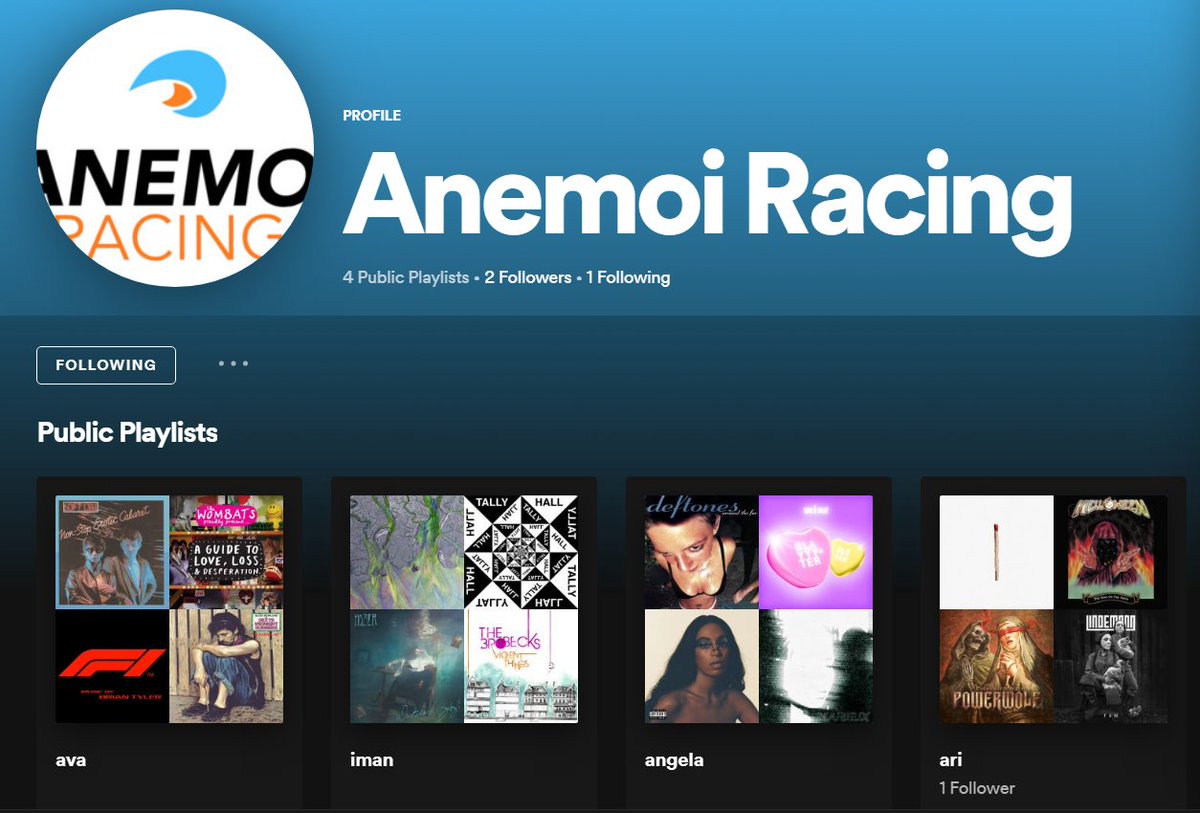 AnemoiRacing's tweet photo. follow our spotify for awesome music 😎😋
 https://t.co/WJEFQhweJo https://t.co/bhI9yC7C0l