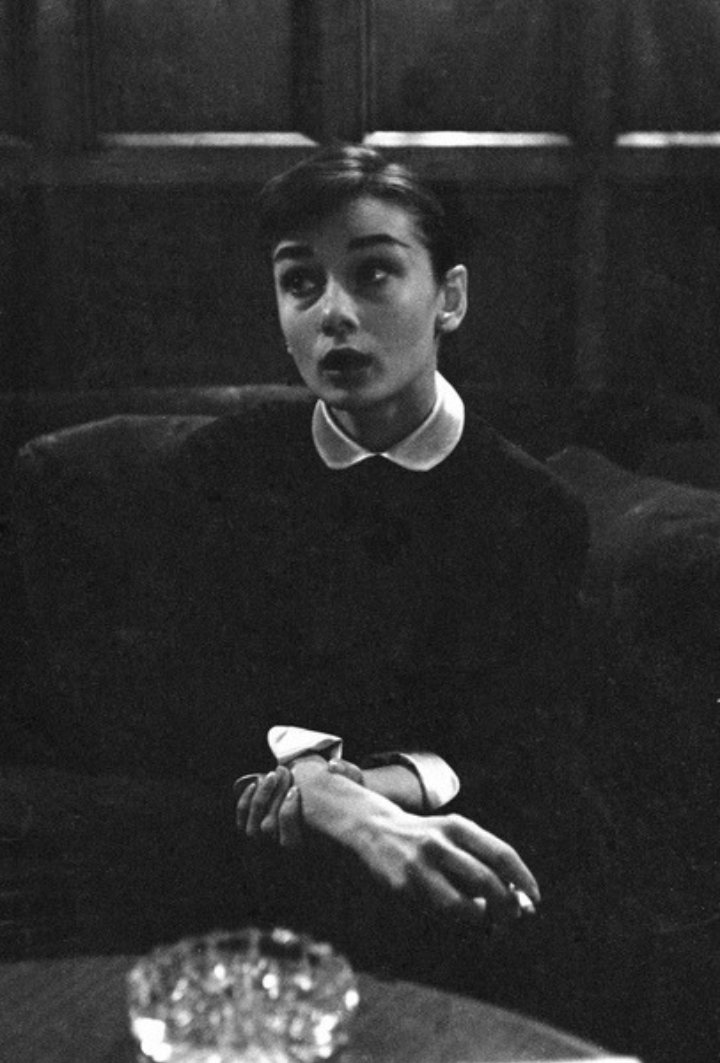 HollywoodForev4's tweet photo. Audrey Hepburn photographed by Bernard Lipnitzki at the Hotel Raphael in Paris, France, 1956. https://t.co/feMkkcWrD7