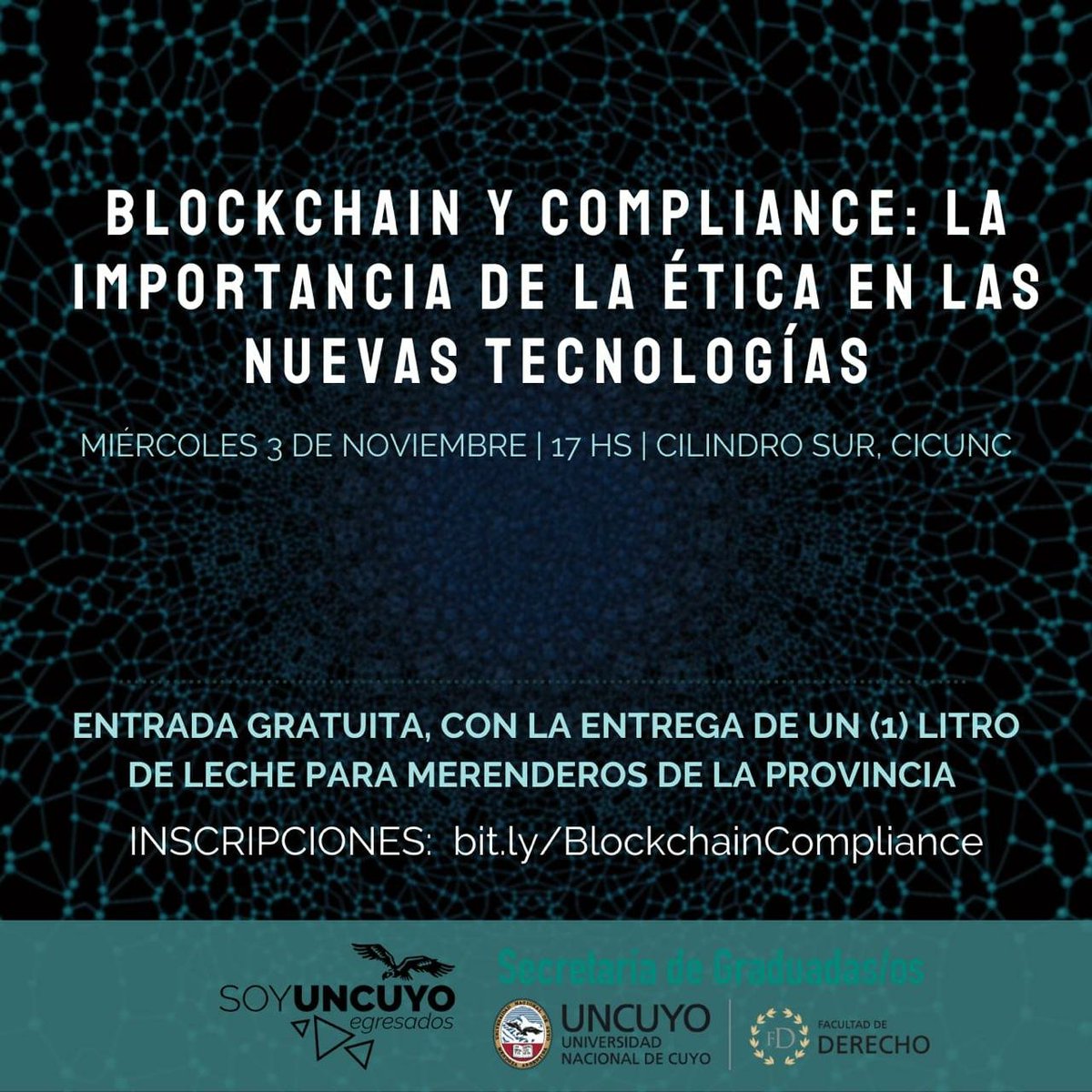 mellisbellotti's tweet photo. Hemos sido convocadas por el área de egresados de la @UNCUYO  a ser parte del equipo que dictará la jornada con fines solidarios sobre "Blockchain y Compliance: la importancia de la ética en las nuevas tecnologías".https://t.co/WrI467FlBE @clauchis10 @NatuB88 https://t.co/uWBtU7rzmQ