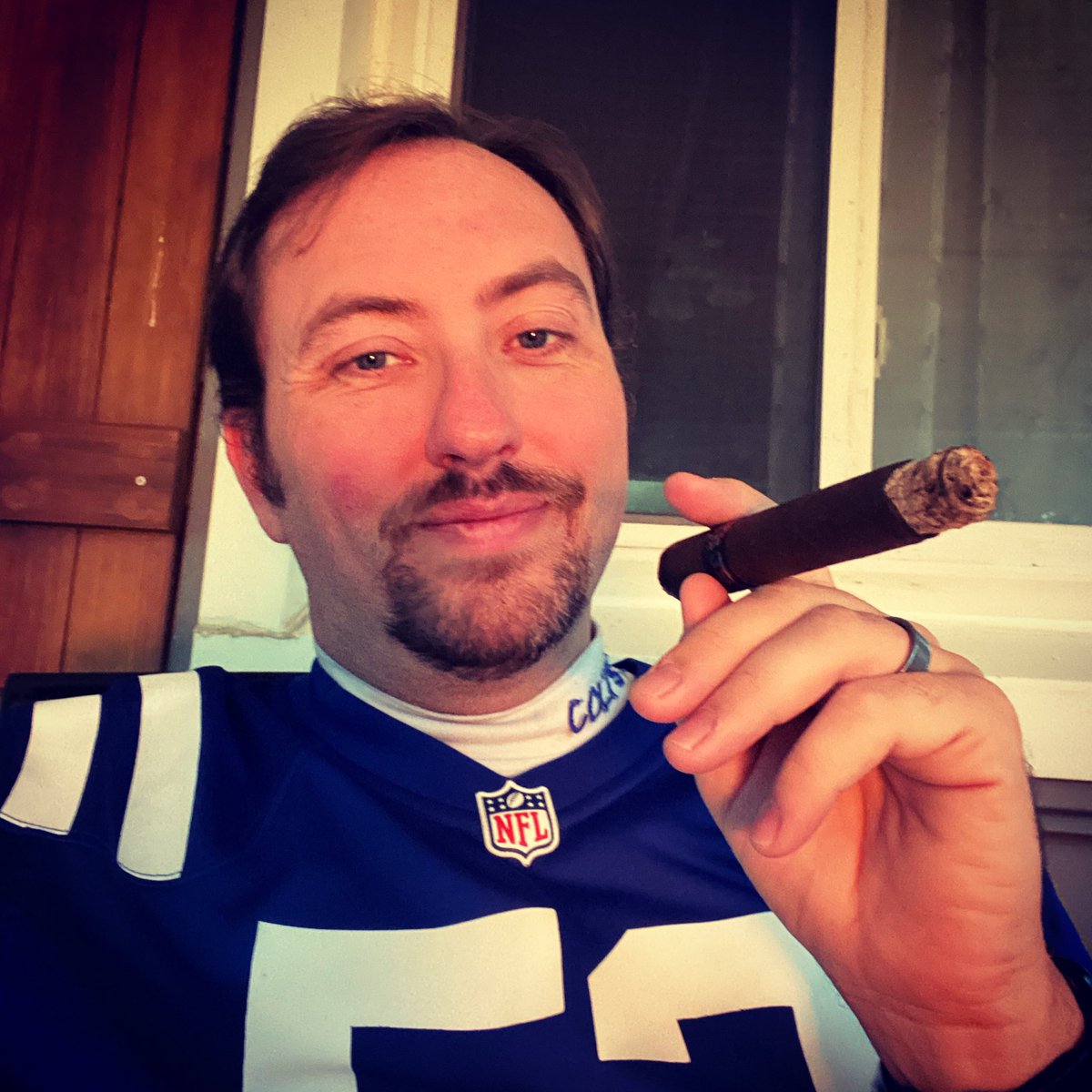 clint1775's tweet photo. A rainy Sunday, enjoying a Diesel D10, watching some NFL football. I’m ready for that Sunday Night game tonight!! #cigardagger #cigar #coltsnation #SNF https://t.co/c7T5ivpjgm