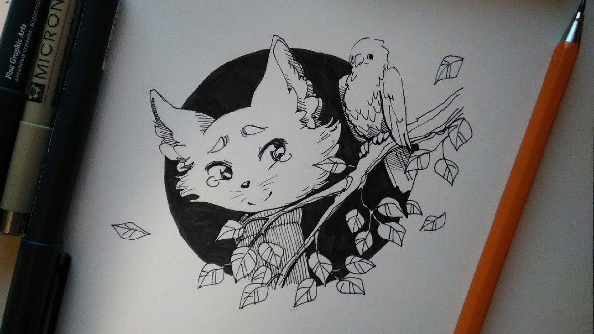 Так как это инктобер, цвет я, все же, добавить не могу. А так на веточке Голубой ара ^^
#inktober #inktober2021 #extinct