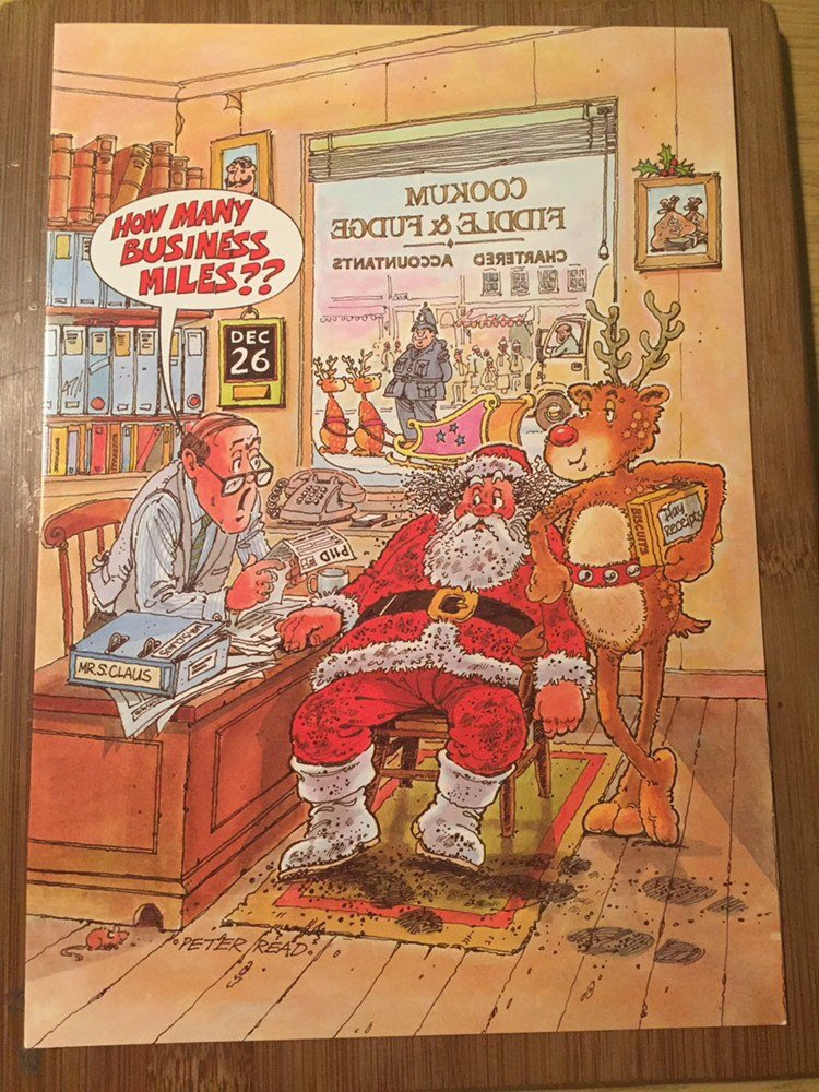 WatsonsVintage's tweet photo. This is such a FUN Xmas Card in my #etsyshop : Vintage Humorous Christmas Card designed by Peter Read entitled "Business Miles" with envelope #Accountant #BusinessOwner #FunnyCard https://t.co/5ihIwpY6Eg #PeterRead #Vintage #ChristmasCard #Circa1990s #QualityChristmasCard https://t.co/biRZGBANOe