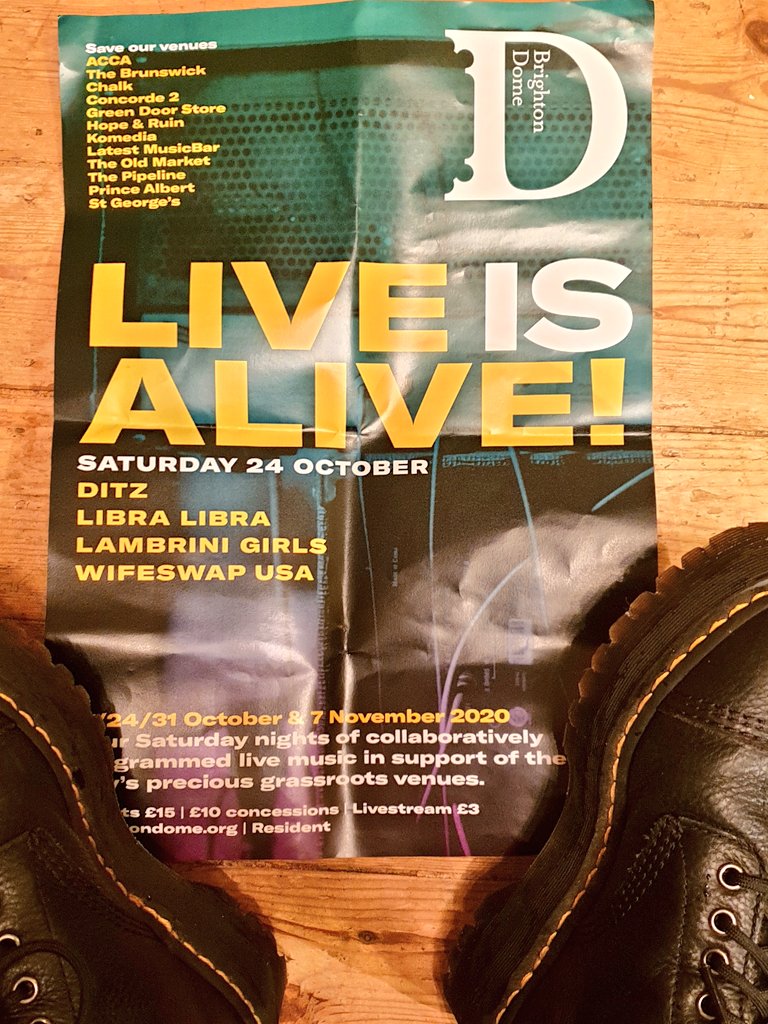 peelmrs's tweet photo. Exactly 1 year ago: this wonderful, emotional night at @brightdome with #wifeswapusa #lambrinigirlz @ditzband and @LibraLibramusic as part of the #liveisalive gigs supporting beloved Brighton venues. It was a night of hope, seeing familiar faces for the 1st time in many months ❤ https://t.co/zxz3LbUlaj
