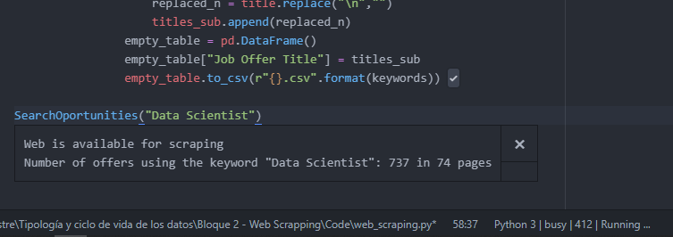 Romanjo_'s tweet image. I was not on holidays, just learning how to #WebScrape.
2nd day of #66DaysOfData 📖
Yesterday I read part of Richard Lawson's "Web Scraping with python" book. Recommended.
3rd day of #66DaysOfData 🧑💻
Today, I have been implementing a function in python to web scrape EURAXESS.