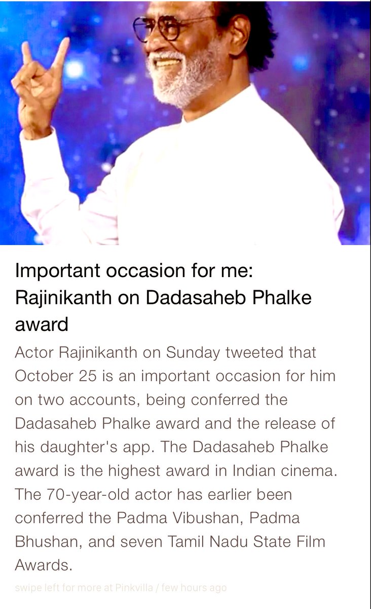 Megastar Rajinikanth being conferred the Dadasaheb Phalke award.