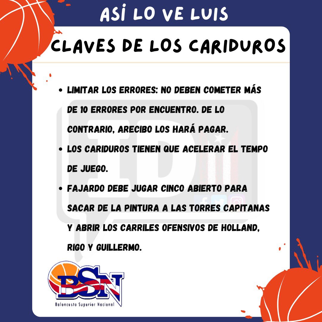 Impacto_depor's tweet photo. #BásquetID: Esto es lo que necesitan hacer los Cariduros de Fajardo para aumentar sus posibilidades de triunfo ante a los Capitanes de Arecibo, según #CoachLA (@lalva14). #BSNLaTiene 🇵🇷⛹️‍♂️🏀 https://t.co/8Xk7Cs6pJC